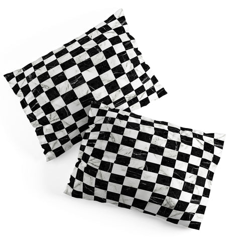 Zoltan Ratko Marble Checkerboard Pattern Pillow Shams