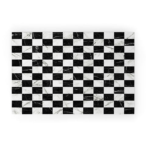 Zoltan Ratko Marble Checkerboard Pattern Welcome Mat