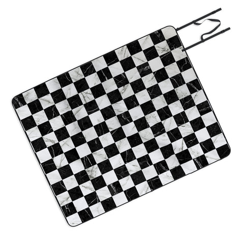 Zoltan Ratko Marble Checkerboard Pattern Picnic Blanket
