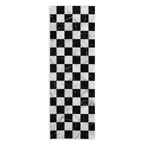Zoltan Ratko Marble Checkerboard Pattern Yoga Towel