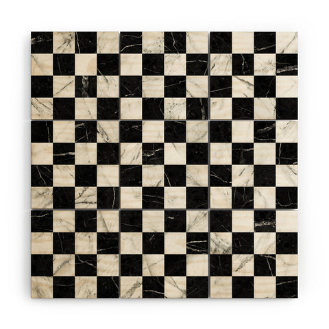 Zoltan Ratko Marble Checkerboard Pattern Wood Wall Mural