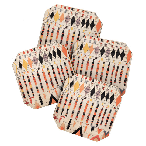 Zoltan Ratko Moroccan Berber Rug Design No4 Coaster Set