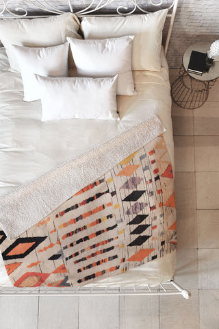 Zoltan Ratko Moroccan Berber Rug Design No4 Fleece Throw Blanket