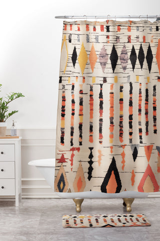 Zoltan Ratko Moroccan Berber Rug Design No4 Shower Curtain And Mat