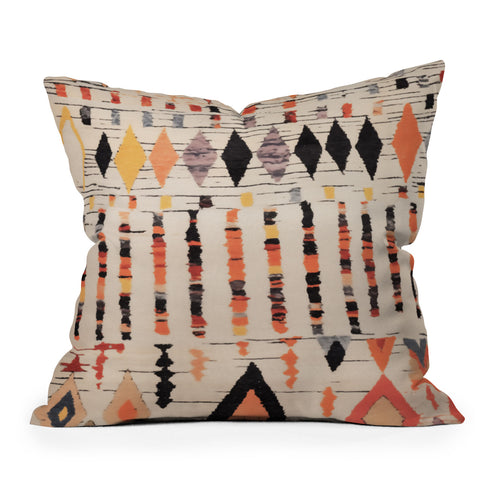 Zoltan Ratko Moroccan Berber Rug Design No4 Throw Pillow
