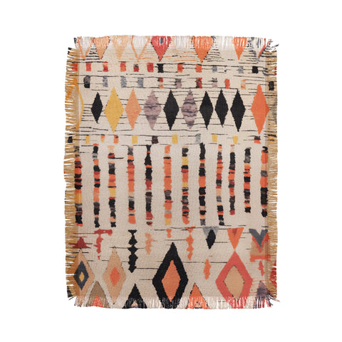 Zoltan Ratko Moroccan Berber Rug Design No4 Throw Blanket