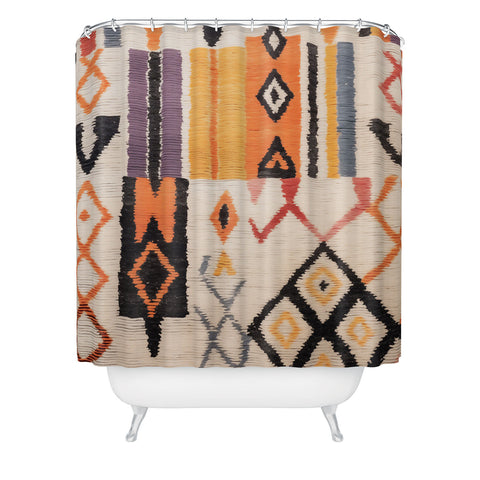 Zoltan Ratko Moroccan Berber Rug Design No5 Shower Curtain