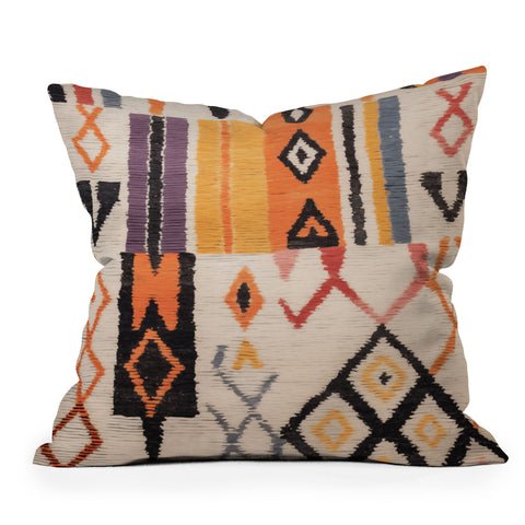 Zoltan Ratko Moroccan Berber Rug Design No5 Outdoor Throw Pillow