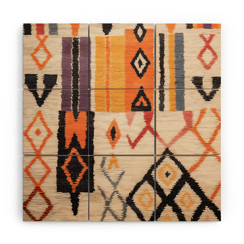 Zoltan Ratko Moroccan Berber Rug Design No5 Wood Wall Mural