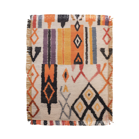Zoltan Ratko Moroccan Berber Rug Design No5 Throw Blanket