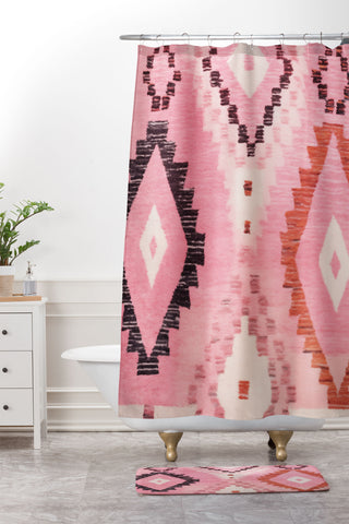 Zoltan Ratko Moroccan Berber Rug Design No6 Shower Curtain And Mat