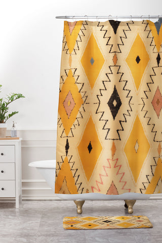 Zoltan Ratko Moroccan Berber Rug Design No7 Shower Curtain And Mat