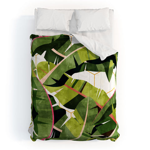 83 Oranges Banana Leaf Salad Comforter