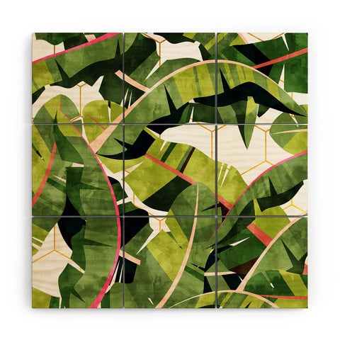 83 Oranges Banana Leaf Salad Wood Wall Mural