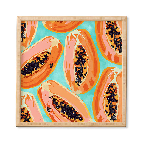 83 Oranges Big Papaya Watercolor Painting Framed Wall Art