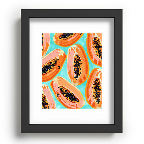 83 Oranges Big Papaya Watercolor Painting Recessed Framing Rectangle