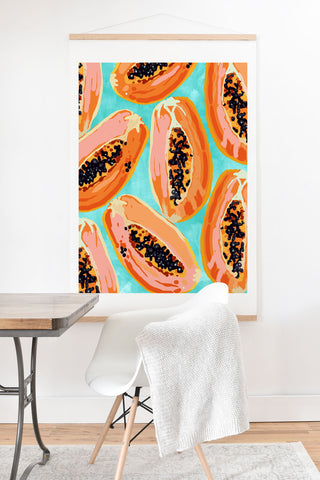 83 Oranges Big Papaya Watercolor Painting Art Print And Hanger
