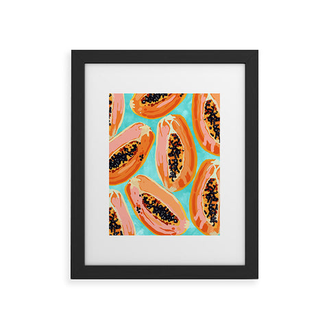 83 Oranges Big Papaya Watercolor Painting Framed Art Print