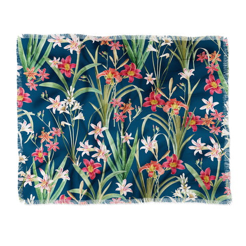 83 Oranges Blossom Botanical Throw Blanket