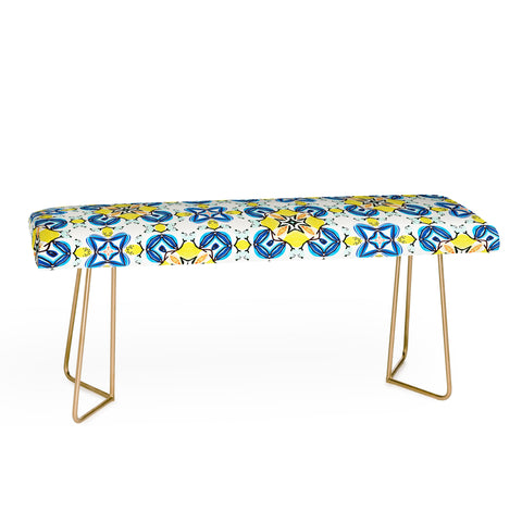 83 Oranges Blue and Yellow Tribal Bench