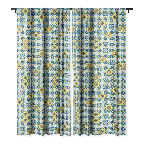 83 Oranges Blue and Yellow Tribal Blackout Window Curtain