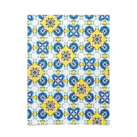 83 Oranges Blue and Yellow Tribal Poster