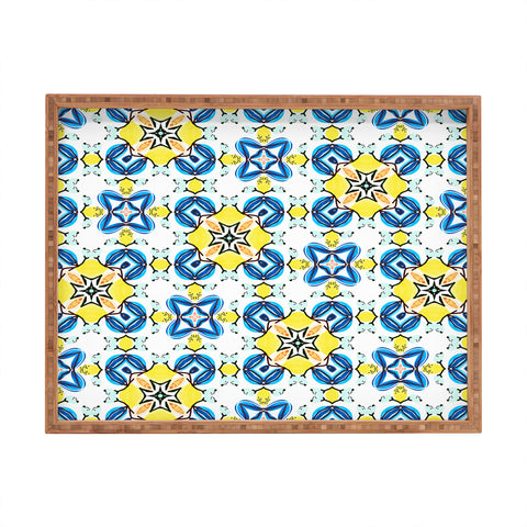 83 Oranges Blue and Yellow Tribal Rectangular Tray