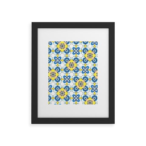 83 Oranges Blue and Yellow Tribal Framed Art Print