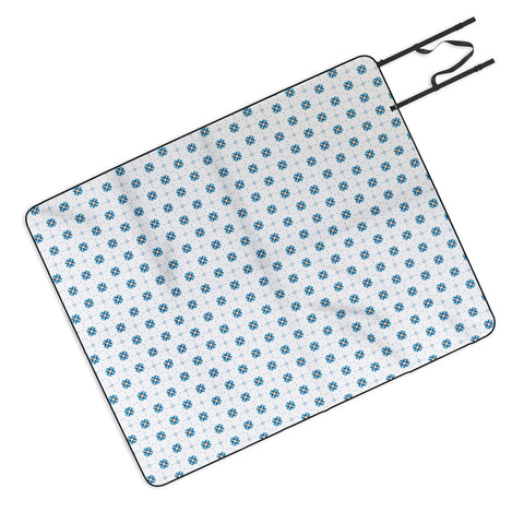 83 Oranges Blue Blossom Outdoor Blanket