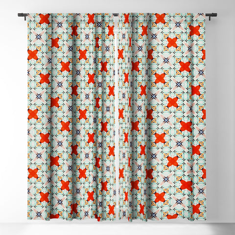 83 Oranges Blue Mint and Red Pop Blackout Window Curtain