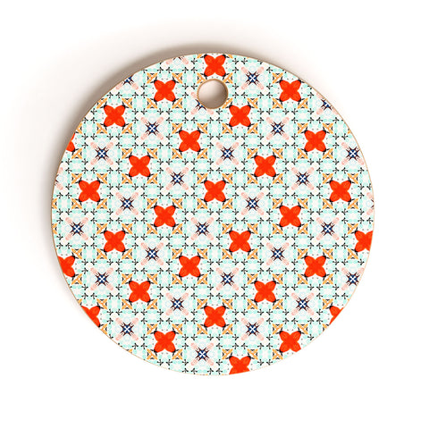 83 Oranges Blue Mint and Red Pop Cutting Board Round