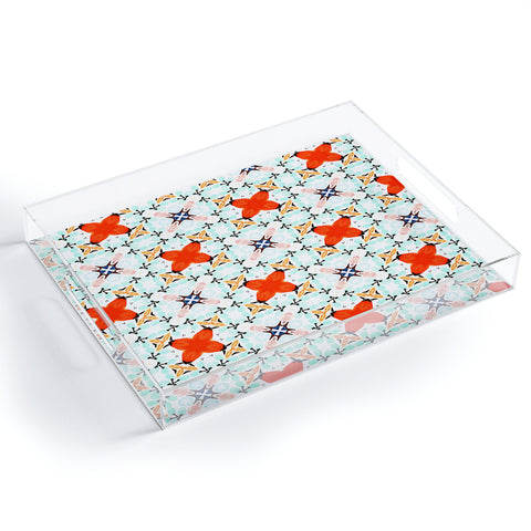 83 Oranges Blue Mint and Red Pop Acrylic Tray