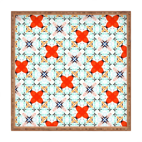 83 Oranges Blue Mint and Red Pop Square Tray