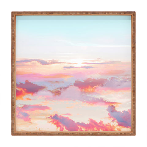 83 Oranges Blush Clouds Square Tray