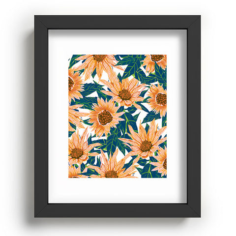 83 Oranges Blush Sunflowers Recessed Framing Rectangle