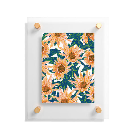 83 Oranges Blush Sunflowers Floating Acrylic Print