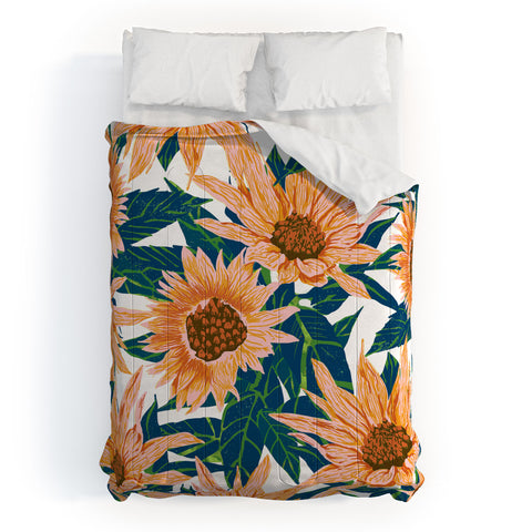 83 Oranges Blush Sunflowers Comforter