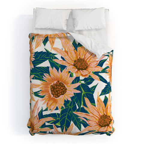 83 Oranges Blush Sunflowers Duvet Cover