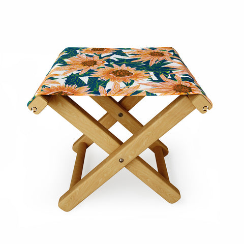 83 Oranges Blush Sunflowers Folding Stool