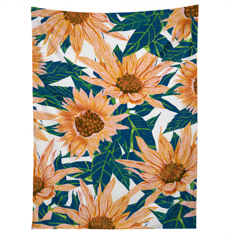83 Oranges Blush Sunflowers Tapestry
