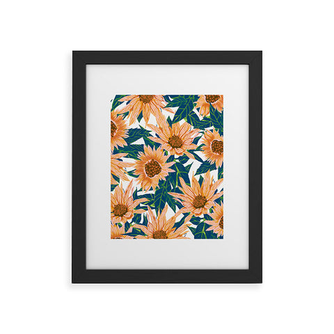 83 Oranges Blush Sunflowers Framed Art Print