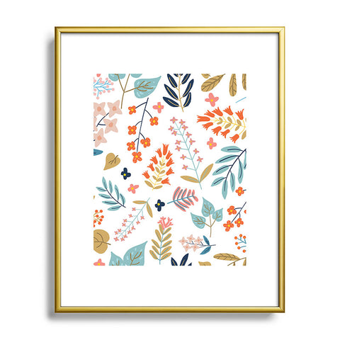 83 Oranges Botanical Harmony Metal Framed Art Print