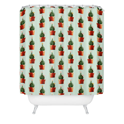 83 Oranges Cactus Pots Shower Curtain