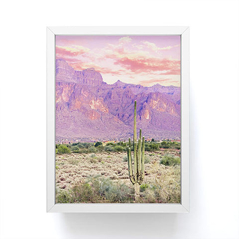83 Oranges Cactus Sunset Framed Mini Art Print