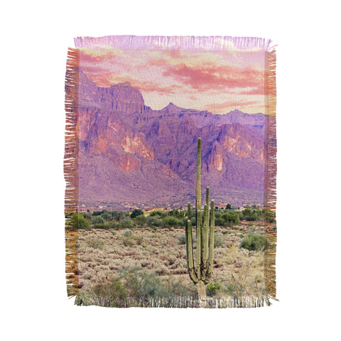 83 Oranges Cactus Sunset Throw Blanket