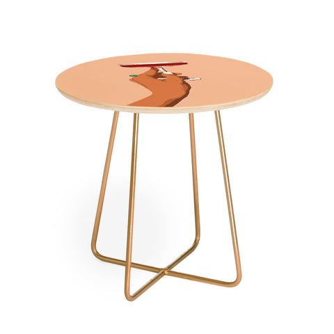 83 Oranges Cheers to Love Round Side Table