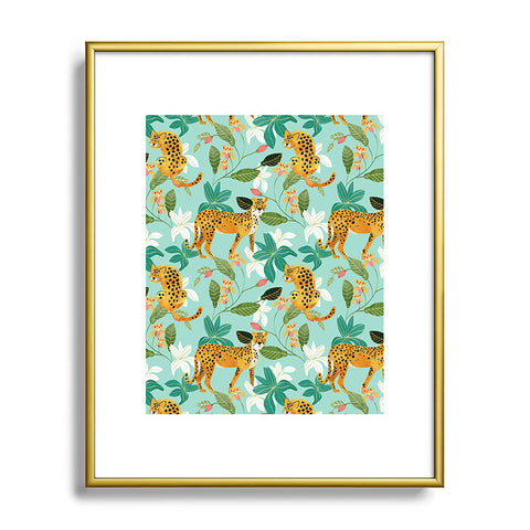 83 Oranges Cheetah Jungle Metal Framed Art Print