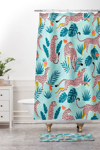 83 Oranges Cheetahs In Grapefruit Grove Shower Curtain And Mat