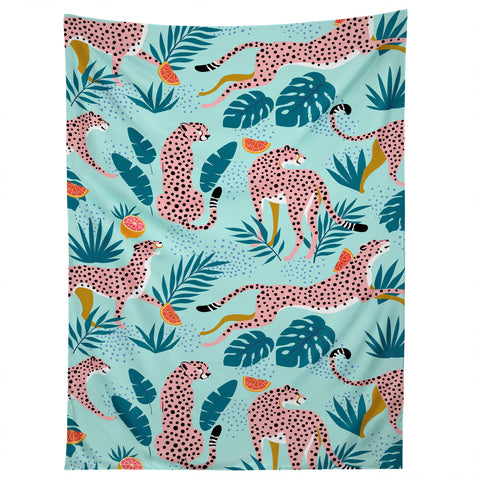 83 Oranges Cheetahs In Grapefruit Grove Tapestry