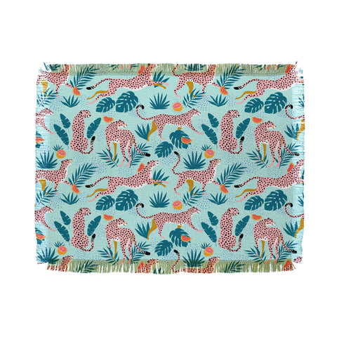 83 Oranges Cheetahs In Grapefruit Grove Throw Blanket